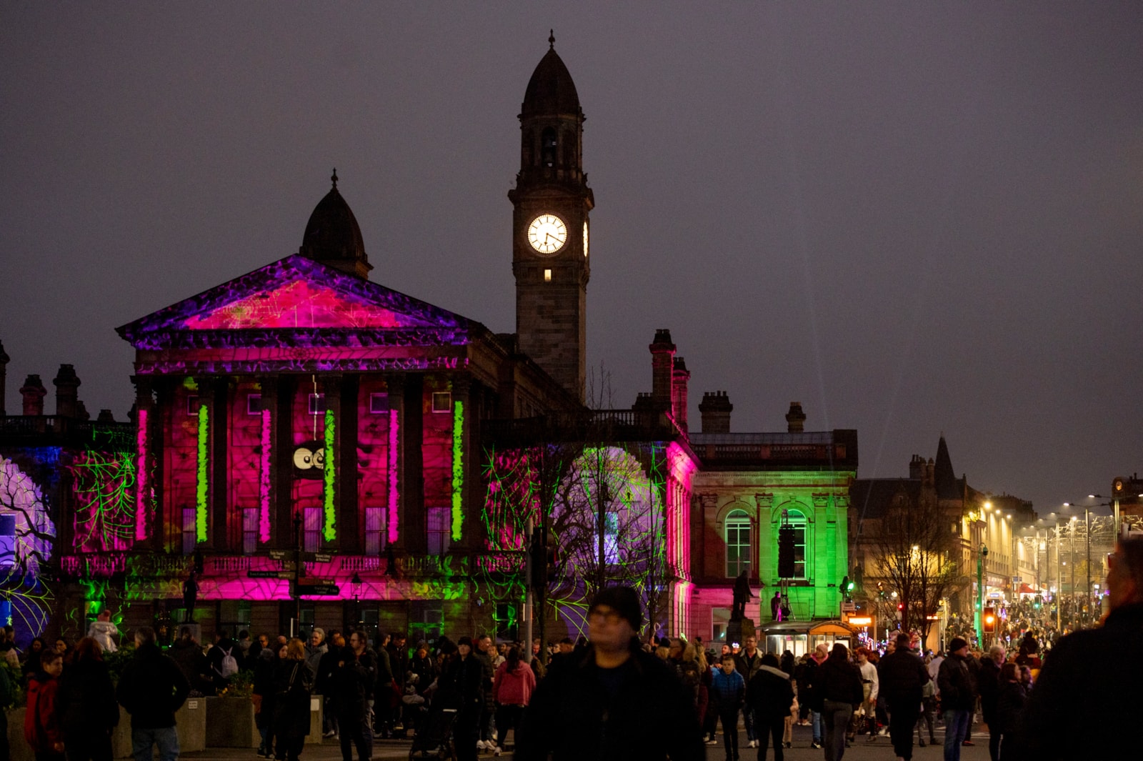 Paisley Town Hall lit up for Halloween
