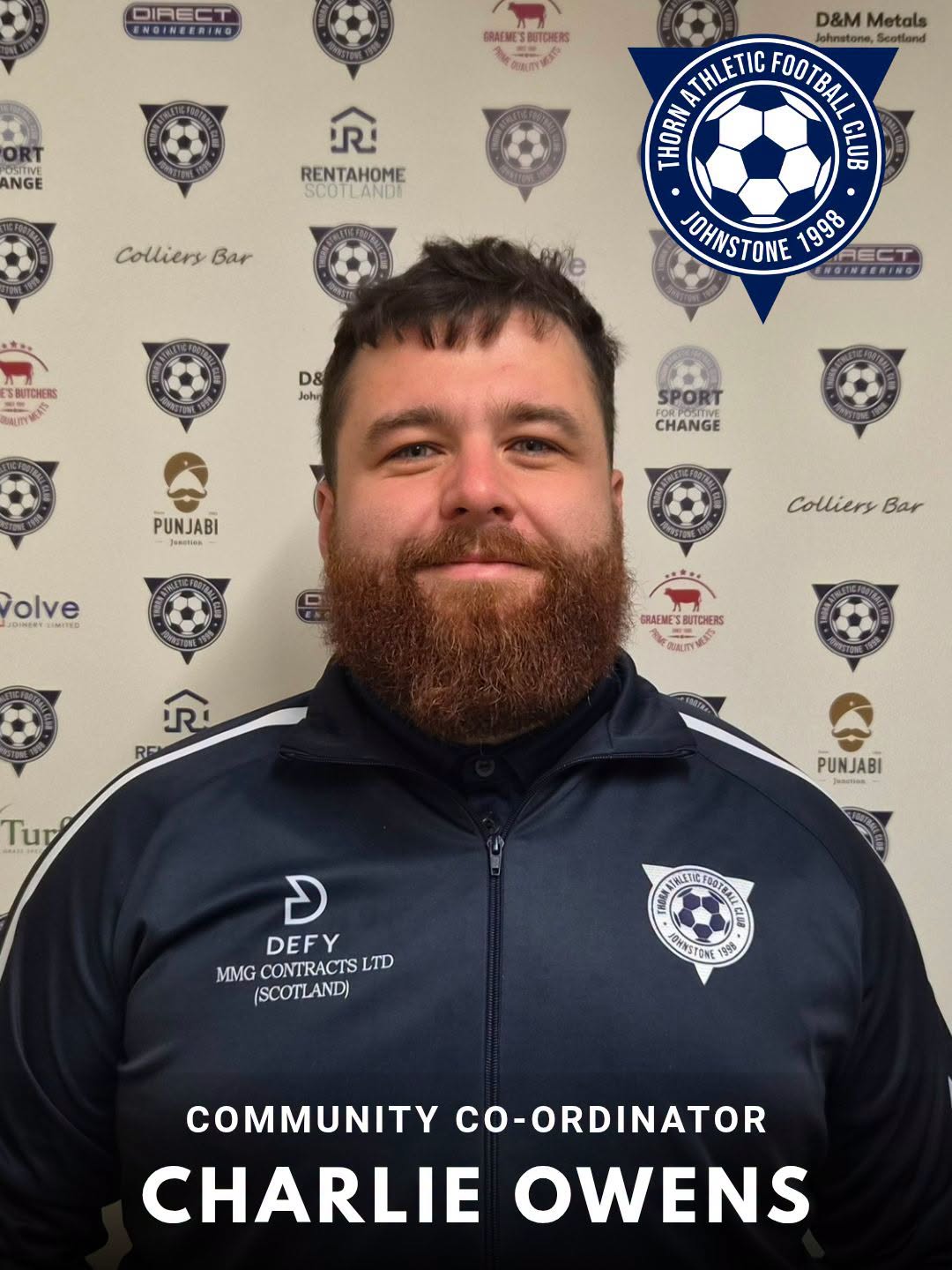 Thorn Athletic name Charlie Owens as new community football co-ordinator