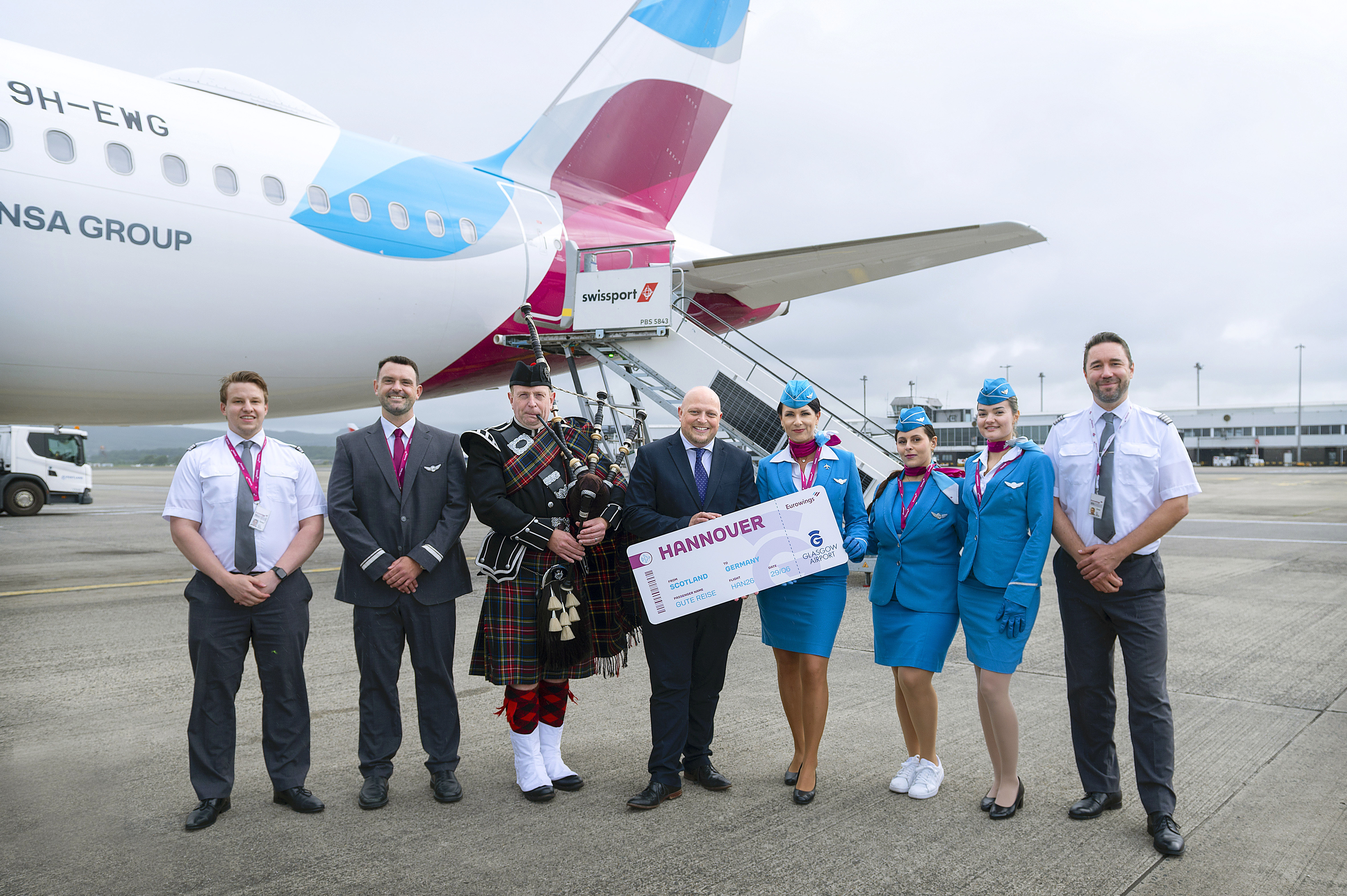 Eurowings inaugural flight to Hanover departs from Glasgow Airport
