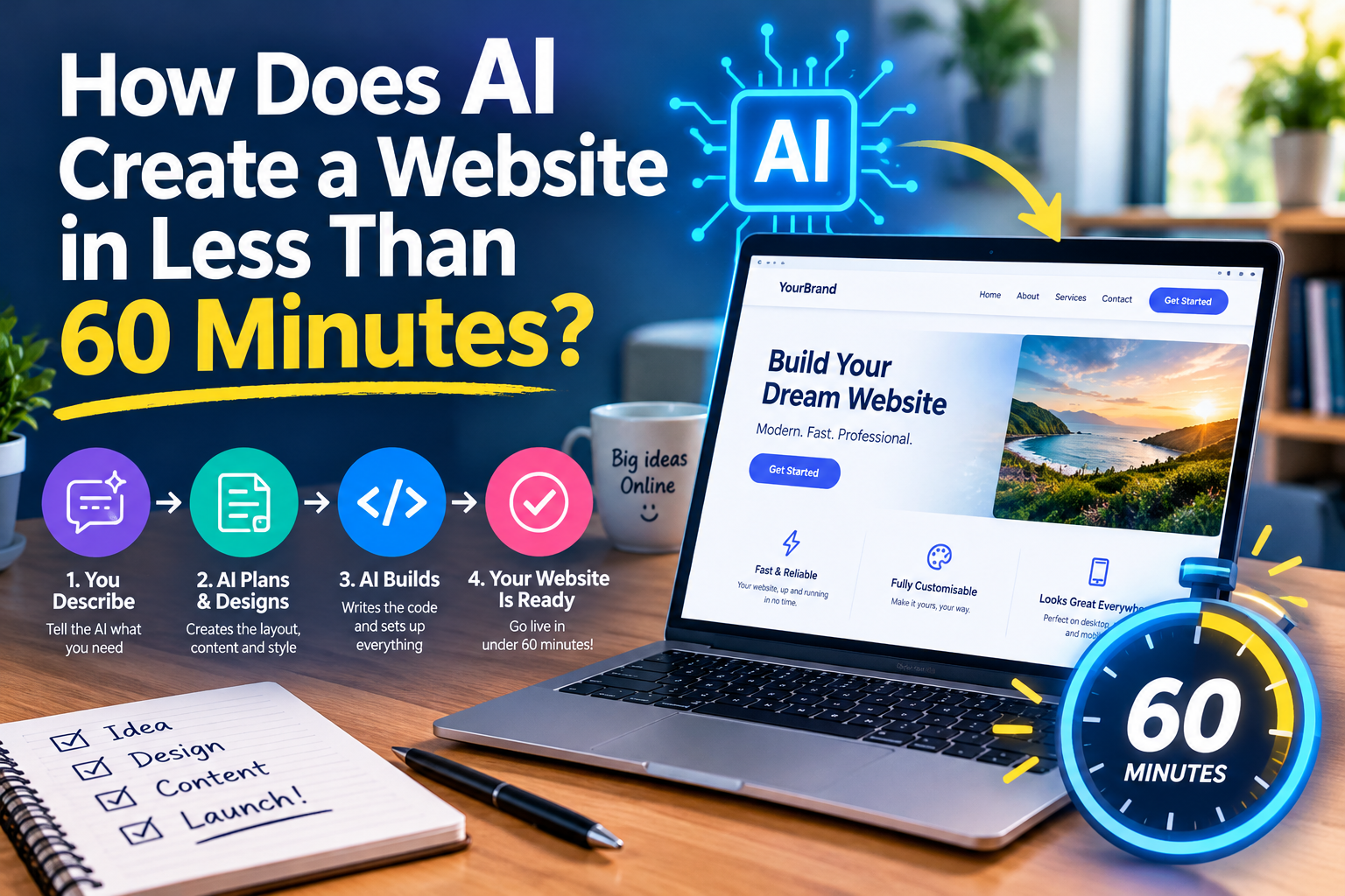 How Does AI Create a Website in Less Than 60 Minutes?