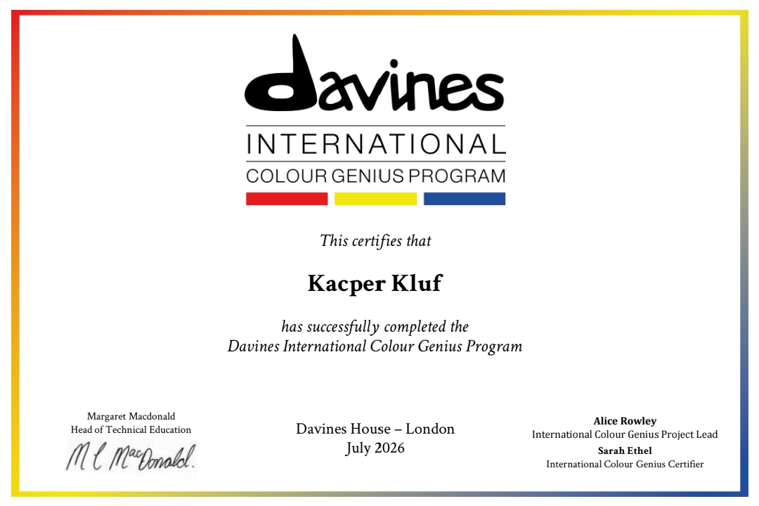 Local Paisley stylist achieves prestigious Davines International Colour Genius certification